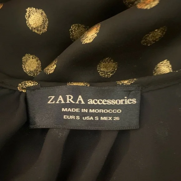 “ZARA” Gold Polka Dot Wrap Blouse BodySuit - Picture 15 of 16